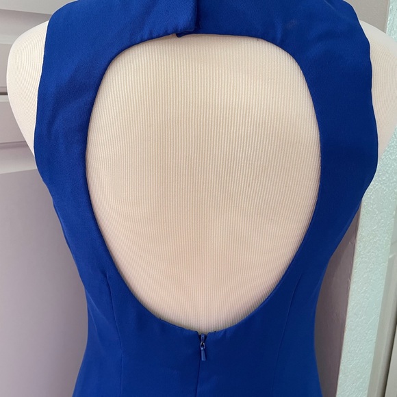 Adrianna Papell Royal Blue Keyhole Open Back Dress - Picture 1 of 7